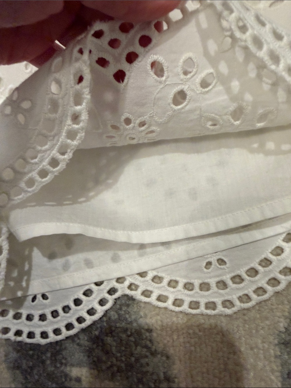 INTERMIX SET- White Eyelet Top and Shorts with Scalloped Trim. - Picture 8 of 8